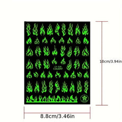 3D Self Adhesive Nail Decals Butterfly Flowers Flame Hearts Nail Art Decoration