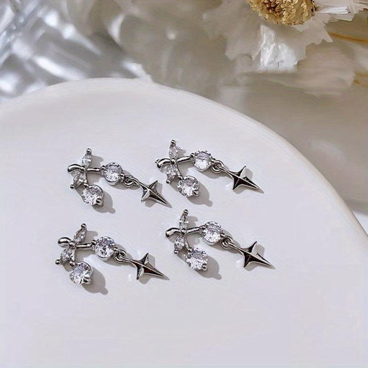 Cherry Pendant Rivet Rhinestones Nail Art Decoration