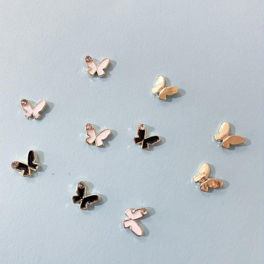 10pcs Mini Butterfly Nail Art Stickers w/ Metal Flash for Nail Decoration