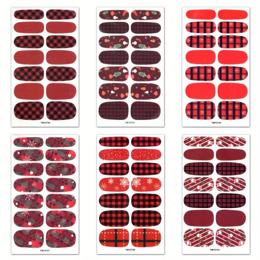 6 Sheets Christmas Nail Polish Stickers with 3 Nail Files