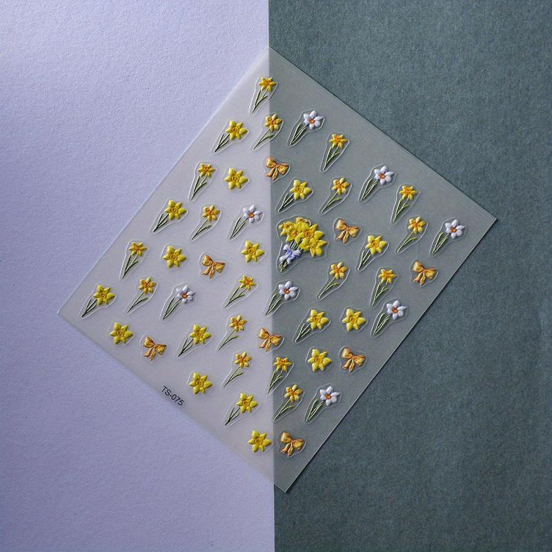 5D Embossed Flower Nail Art Stickers