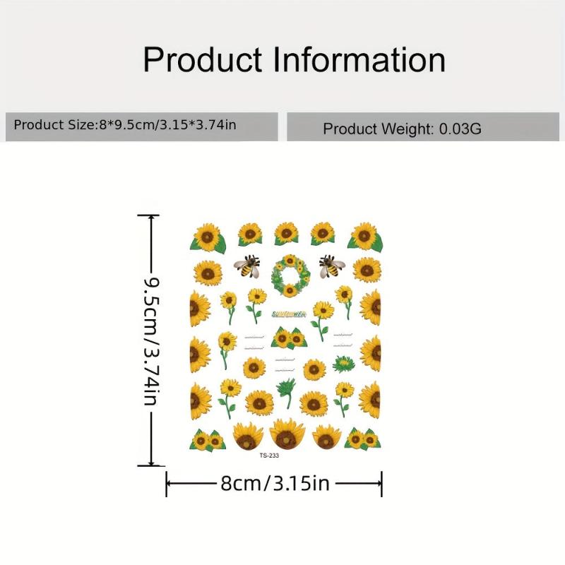5D Embossed Flower Nail Art Stickers
