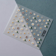5D Embossed Flower Nail Art Stickers