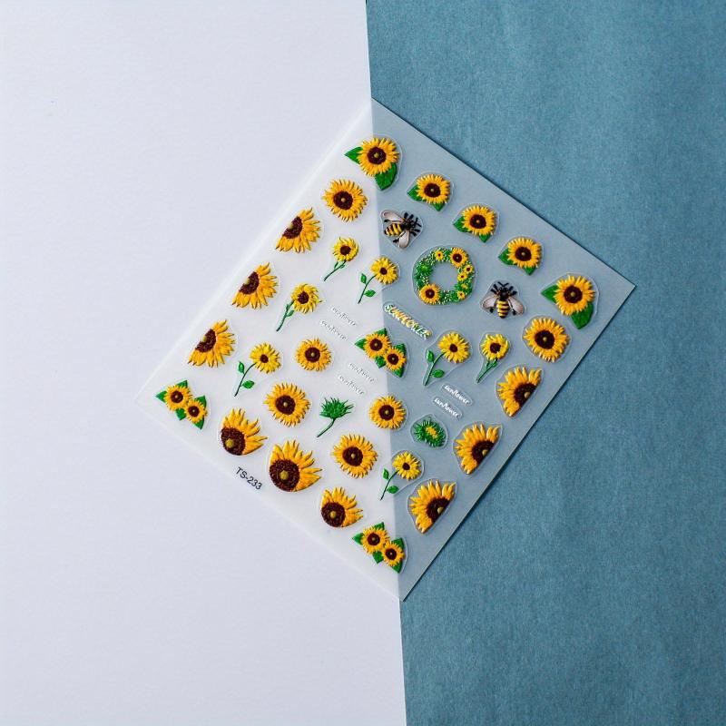 5D Embossed Flower Nail Art Stickers