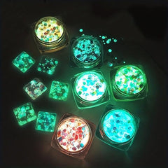 Glow Dark Glitter Sequins Nail Art DIY Decorations Sparkle Shine