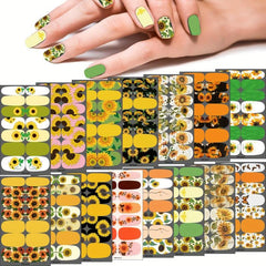Sunflower Nail Polish Strips Full Nail Wraps Self Adhesive Stickers