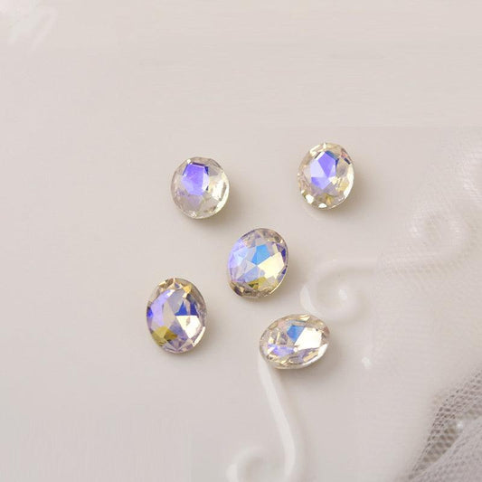 10 Pcs Love Heart Nail Rhinestones Zircon Nail Drills 3D Nail Charms