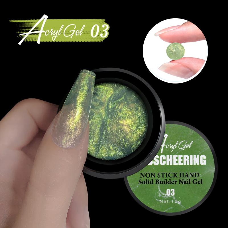 Pearl Gel Nail Polish Set Mermaid Green Shimmer