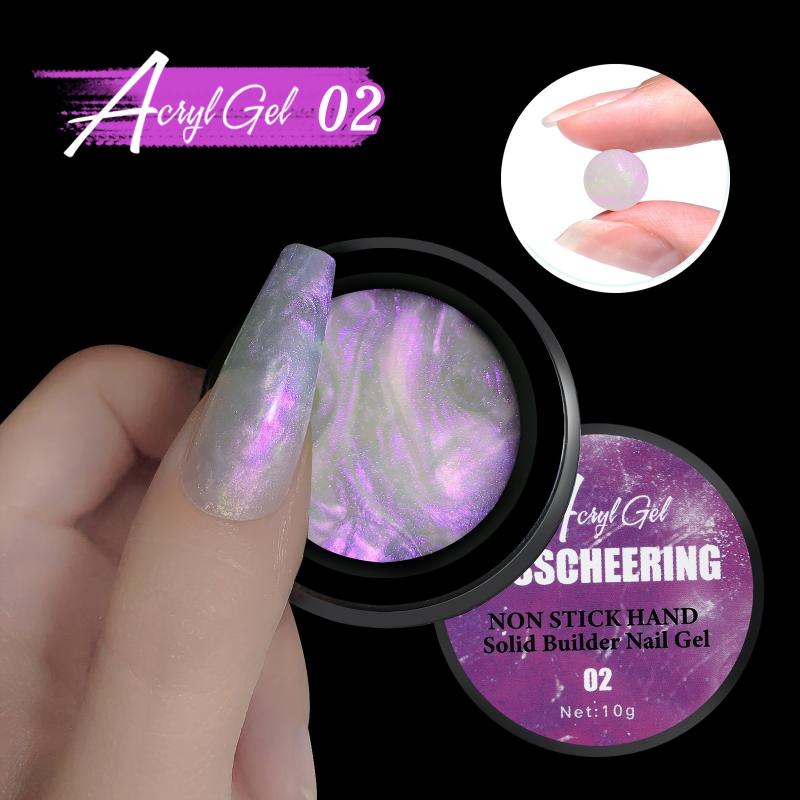 Pearl Gel Nail Polish Set Mermaid Green Shimmer