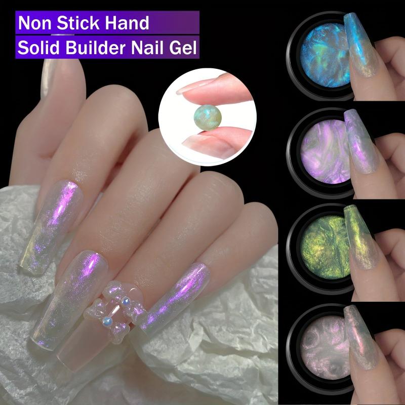 Pearl Gel Nail Polish Set Mermaid Green Shimmer