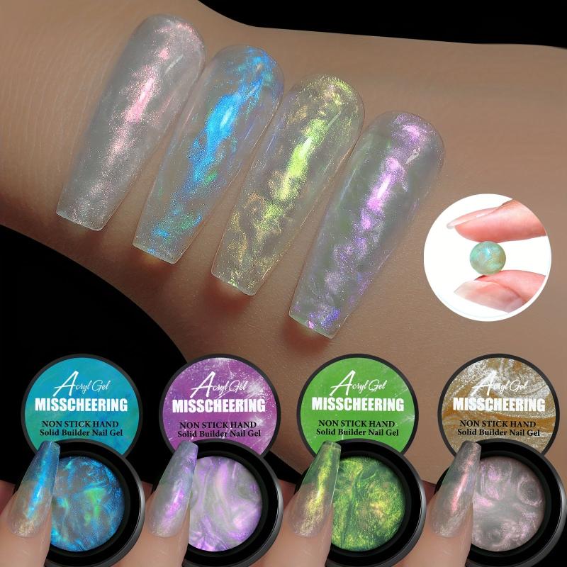 Pearl Gel Nail Polish Set Mermaid Green Shimmer