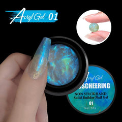 Pearl Gel Nail Polish Set Mermaid Green Shimmer