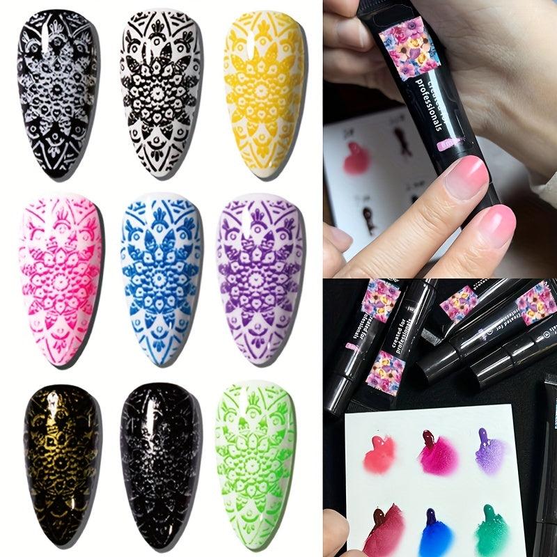 Pink Nail Art Stamping Gel 8ml - Soak Off Washable Uv Polish