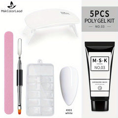 5 pcs Easy Nail Extension Glue for Women - Non Stick Painless & DIY Salon Use