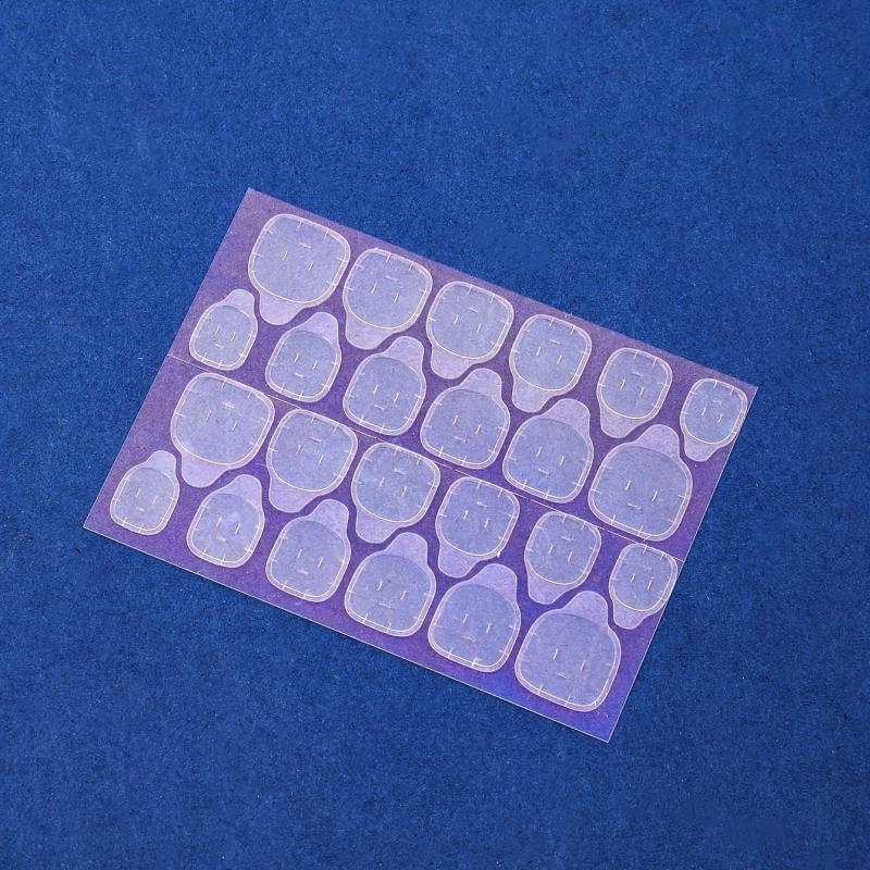 20 Sheets Nail Adhesive Tabs Glue Stickers Waterproof Thin Pink