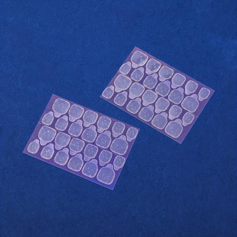 20 Sheets Nail Adhesive Tabs Glue Stickers Waterproof Thin Pink