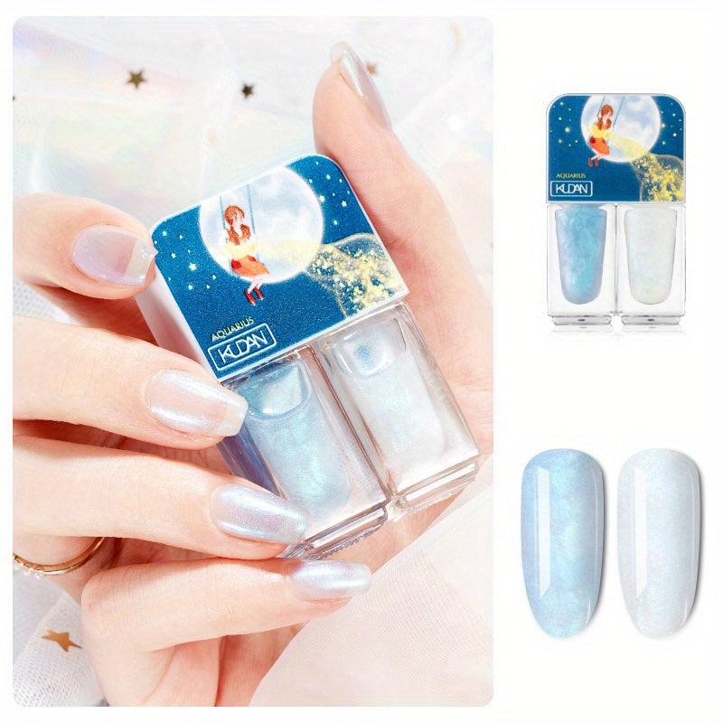 2pcs Nail Polish Set with Glitter Sequin Nail Lacquers