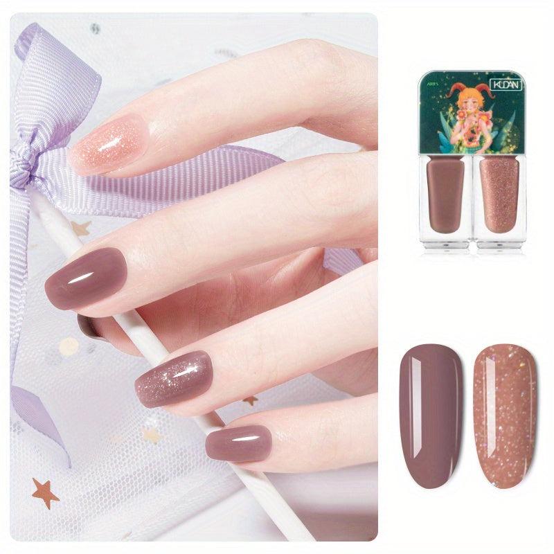 2pcs Nail Polish Set with Glitter Sequin Nail Lacquers