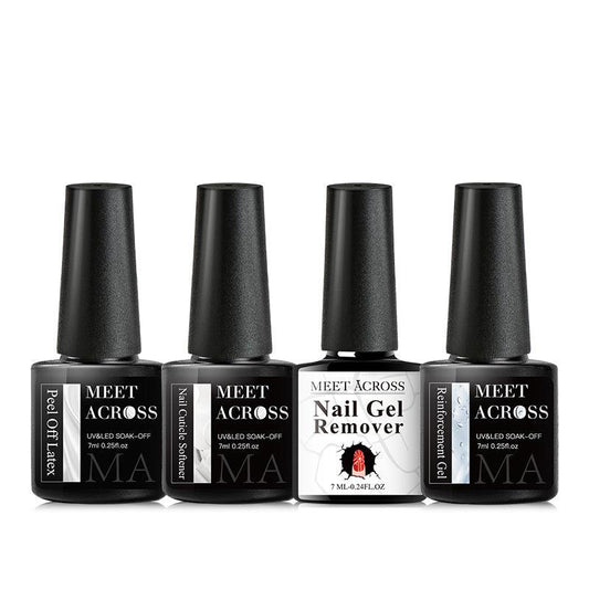 4PCS Nail Gel Set: Base Gel, Top Coat, Matte Top Coat, Dehydrator, Primer