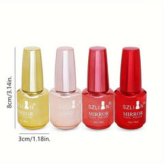 Mirror Effect Nail Polish - Quick Drying, No Baking