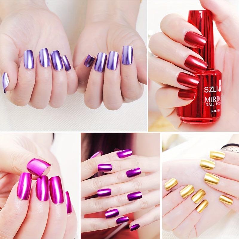 Mirror Effect Nail Polish - Quick Drying, No Baking