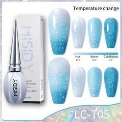 15ML Temperature Changing Gel Nail Polish Pink Red Glitter Nail Polish