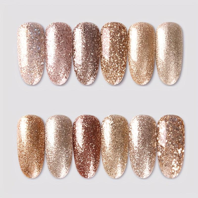 Reflective Glitter Gel Nail Polish Sparkly Gel Varnish DIY Manicure