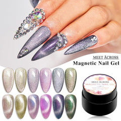 Glitter Cat Magnetic Gel Nail Polish Aurora Iridescent Cat Eye Gel 5ml