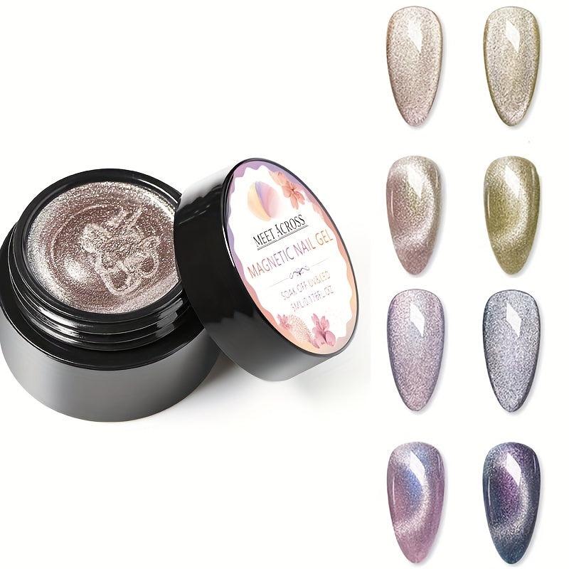 Glitter Cat Magnetic Gel Nail Polish Aurora Iridescent Cat Eye Gel 5ml