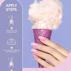 6 Piece Gel Nail Polish Kit Pink & Purple Colors
