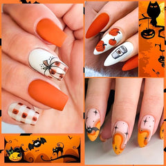 Halloween Pumpkin Gel Nail Polish Set 6 Colors Autumn Orange Red Brown