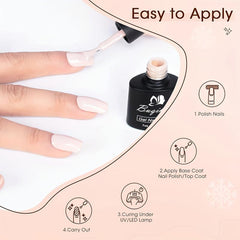 4 Colors Nude Gel Polish Set Gel Base Top Coat Fall Brown Gel