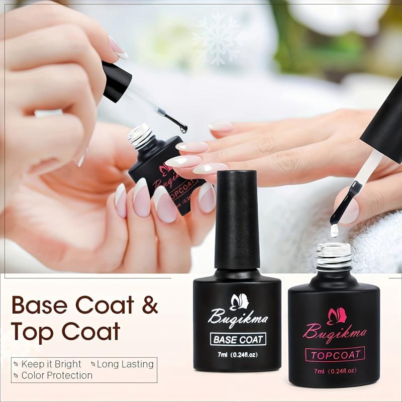 4 Colors Nude Gel Polish Set Gel Base Top Coat Fall Brown Gel