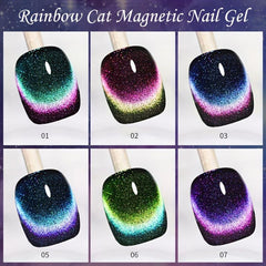 8 Colors Rainbow Cat Magnetic Nail Gel Set