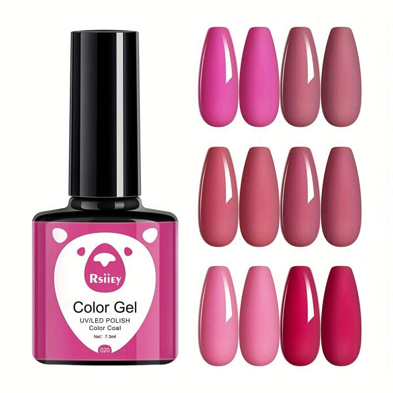 Red Pink Gel Nail Polish Starter Kit 6 Colors Soak Off No Wipe Set