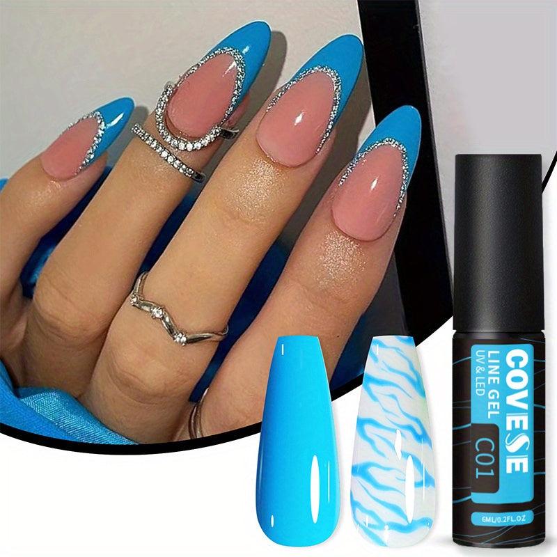 Gel Polish Nail Liner Art 12 Colors Soak Off Thin Brush Nail Art Paint Lines