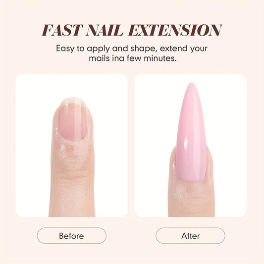 Complete Acrylic Nail Kit - Clear Pink Nude Powder