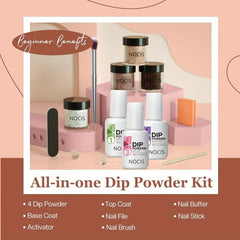 11 Pcs Neutral Dip Powder Nail Kit Base Top Coat