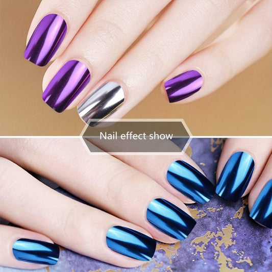 8 Colors Nail Powder Kit Gel Polish Mirror Effect Holographic