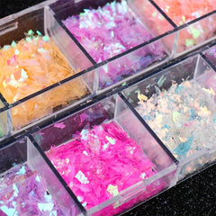 12 Colors 3D Nail Art Flakes Holographic Nail Glitter Sequins Mixed Shape