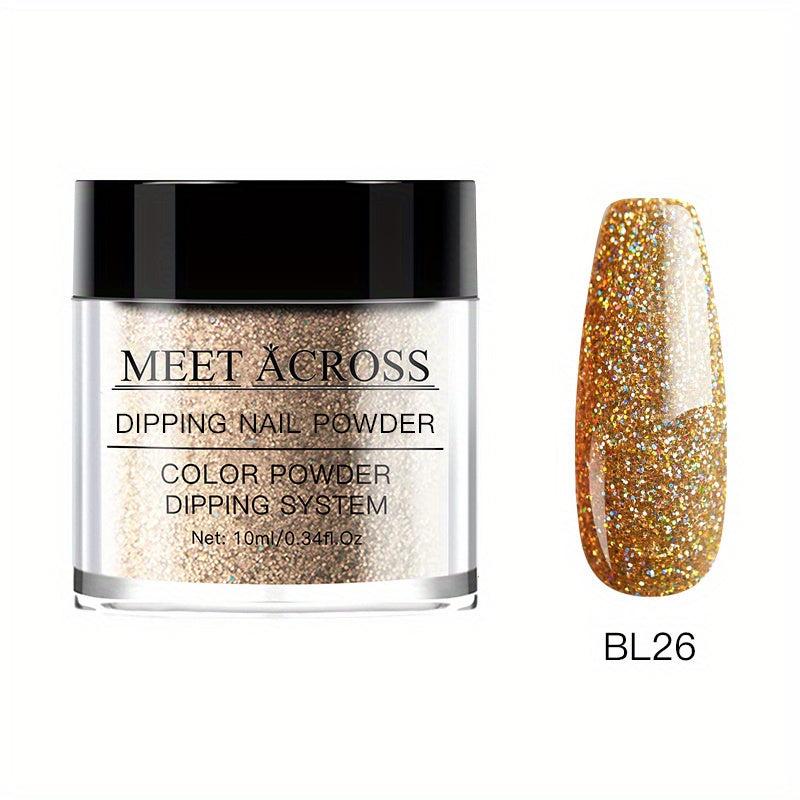 7 Colors Glitter Nails Dip Powder Kit for French Nails DIY Home Salon