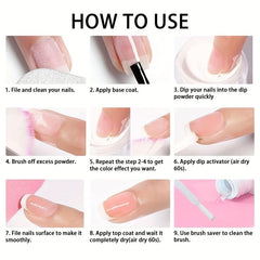 Nude Nail Dipping Powder with Shimmering Glitter Dust