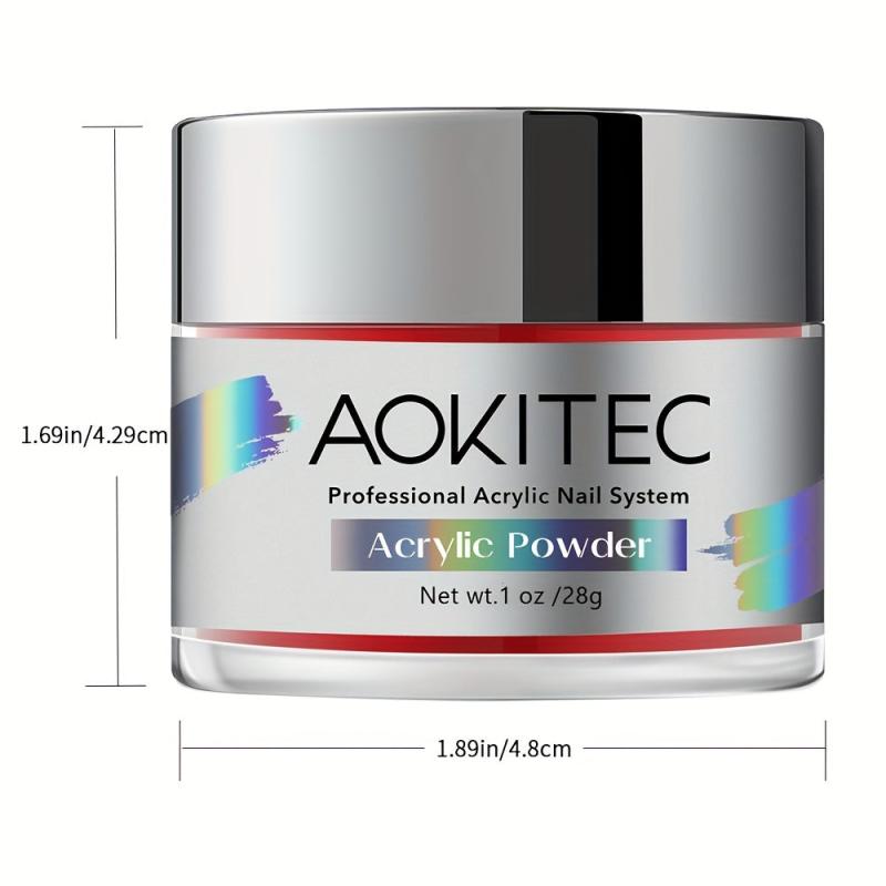 Aokitec Red Acrylic Powder French Nail Art
