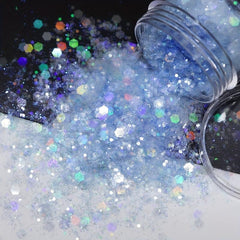 Purple Holographic Nail Sequins Chunky Glitter Hexagon Flakes