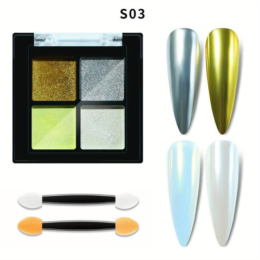 Mirror Titanium Powder Nail Dip Set for DIY Home Salon Jewelry Decoration