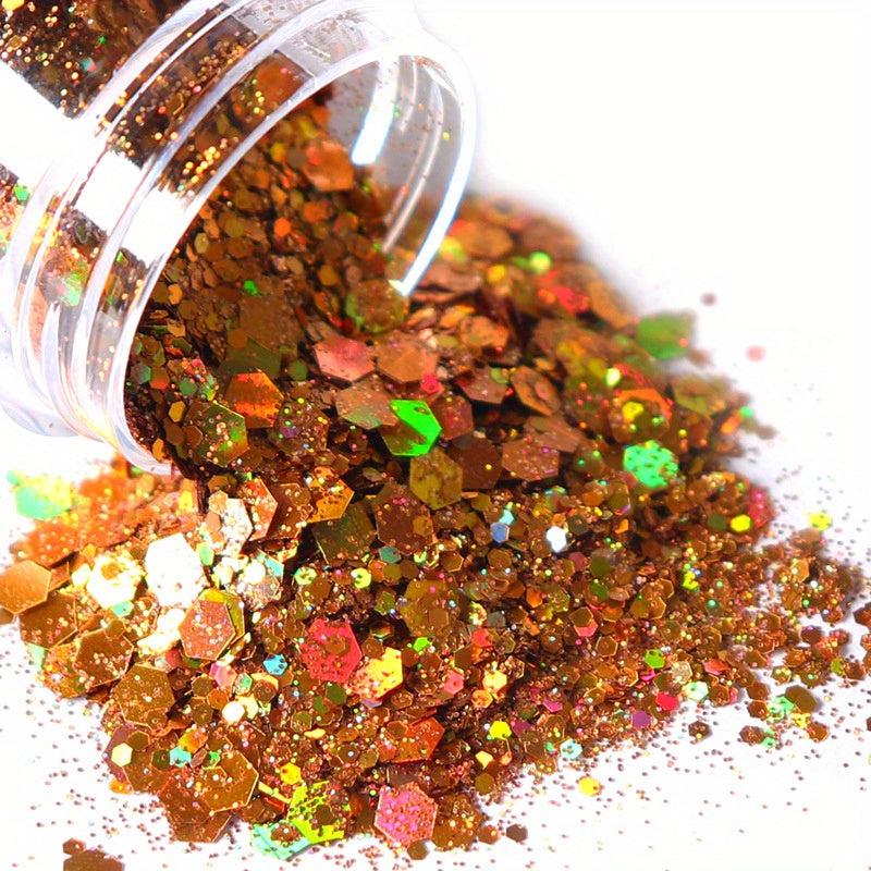 Holographic Nail Glitter Powder 10ml Hexagon Flakes Sequins DIY Manicure