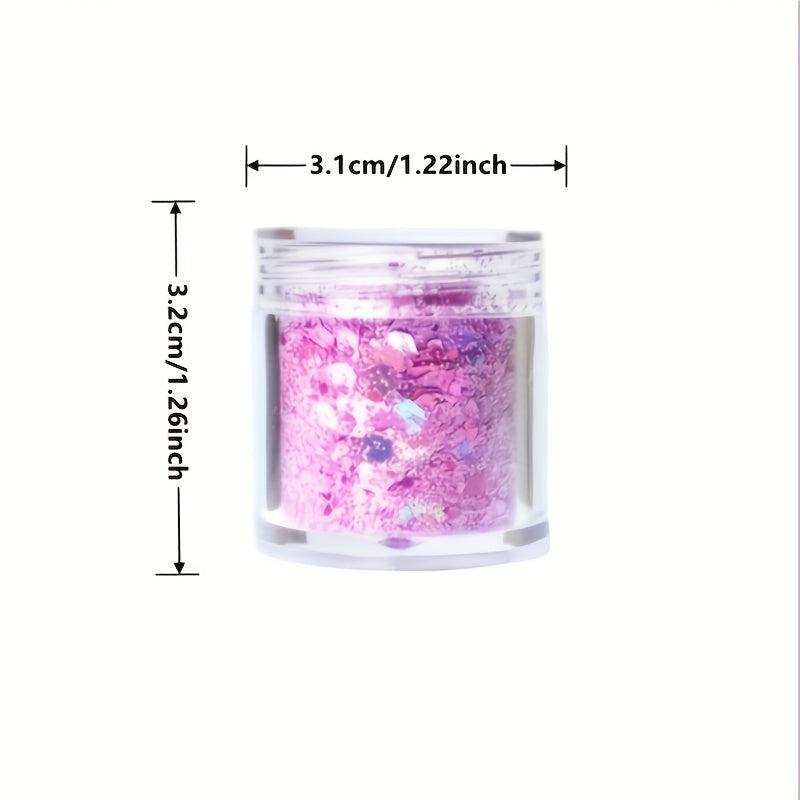 Holographic Nail Glitter Powder 10ml Hexagon Flakes Sequins DIY Manicure