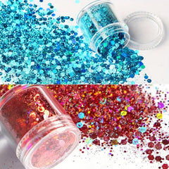 Holographic Nail Glitter Powder 10ml Hexagon Flakes Sequins DIY Manicure