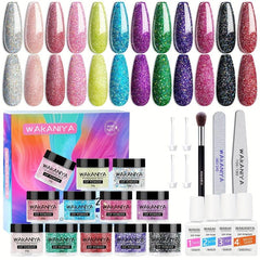 12 Colors Glitter Pink Dipping Powder Kit