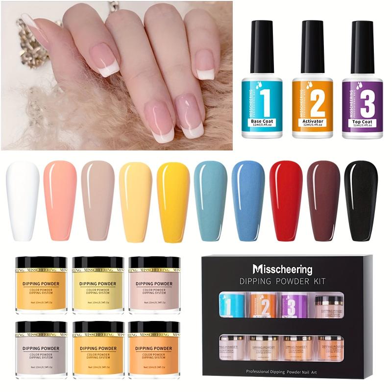Dip Powder Nail Kit Starter Set for French Nail Art Manicure DIY Salon